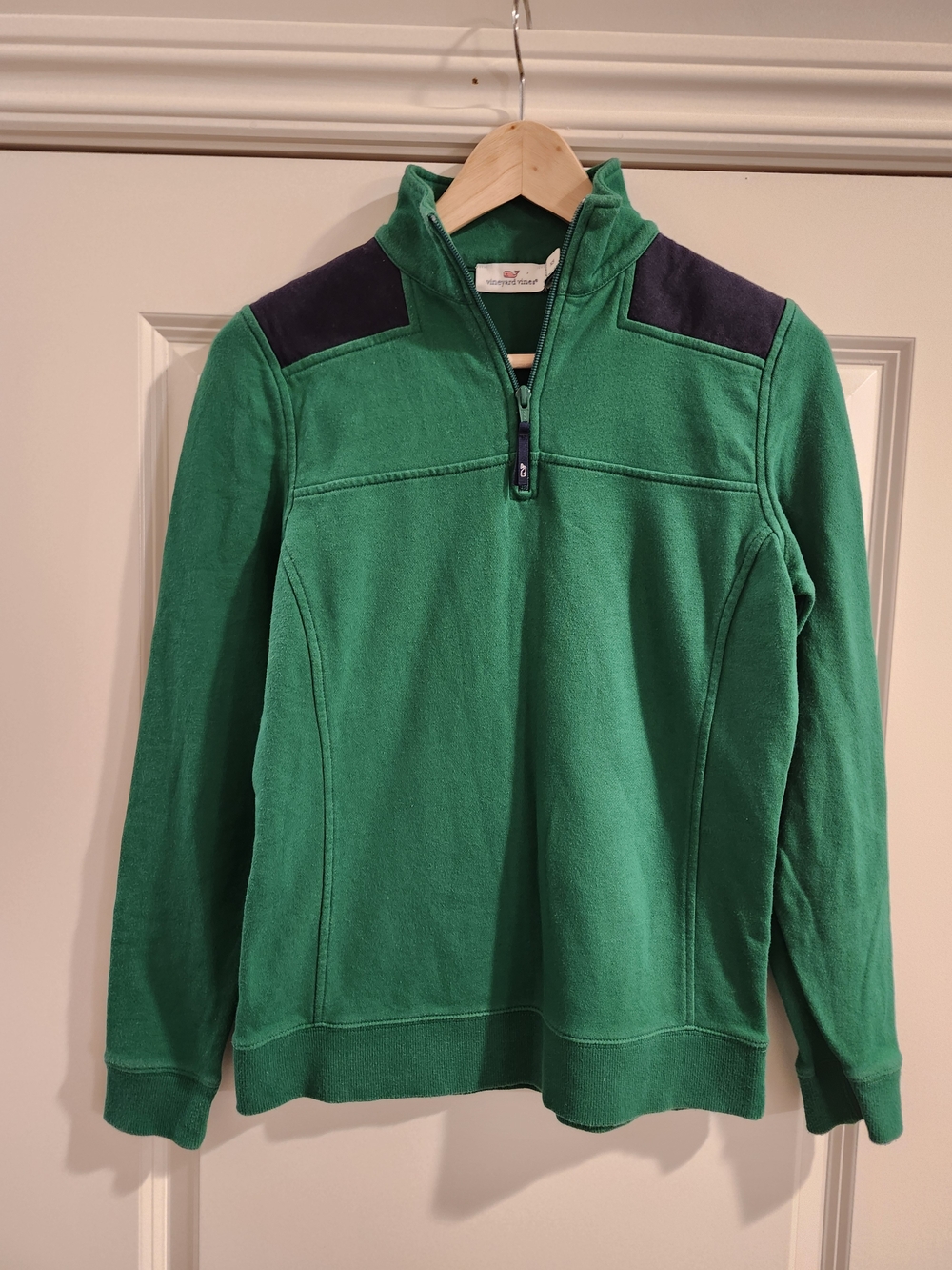 Vineyard Vines Women’s XS Green Navy Shep Shirt Quarter Zip Pullover